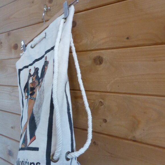 Egypt Three Women Musician Drawstring Shoulder Crossbody Canvas Bag - Picture 7 of 8